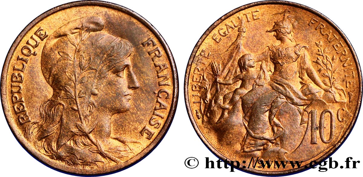 10 centimes Daniel-Dupuis 1911  F.136/20 EBC58 