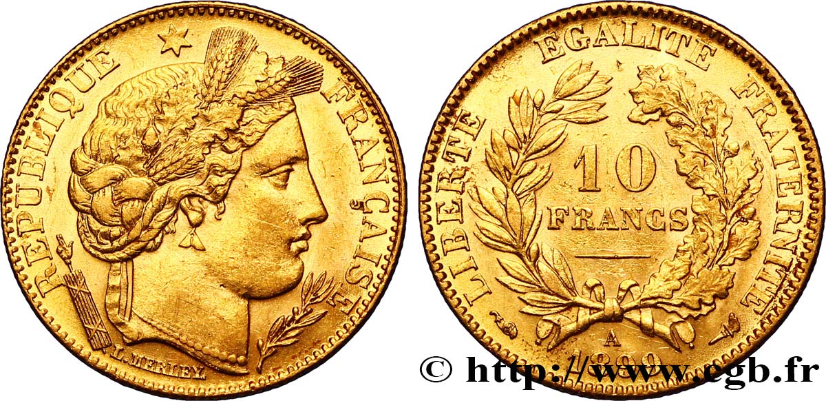 10 francs or Cérès, IIIe République 1899 Paris F.508/5 TTB52 