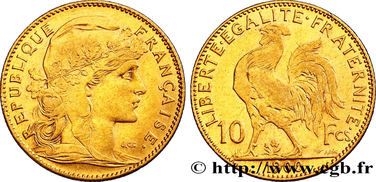 10 francs or Coq 1900 Paris F.509/3 TTB48 