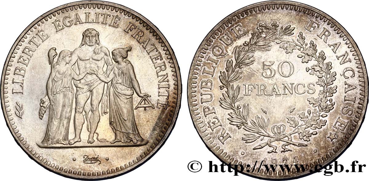 50 francs Hercule, avers de la 20 francs 1974  F.426/1 EBC58 