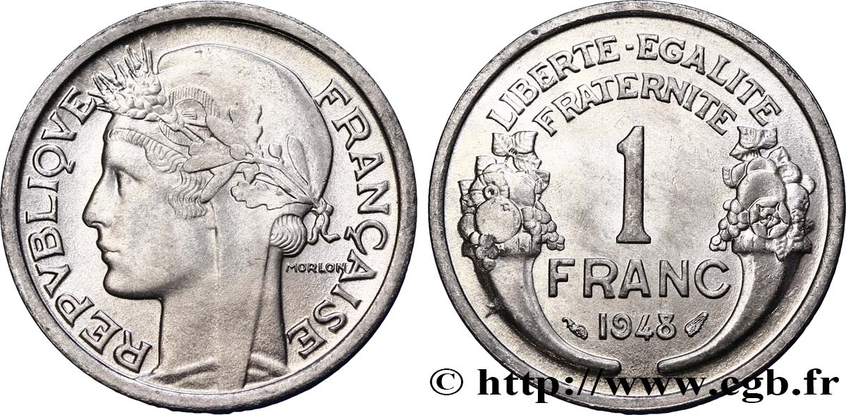1 franc Morlon, légère 1948  F.221/13 MS63 