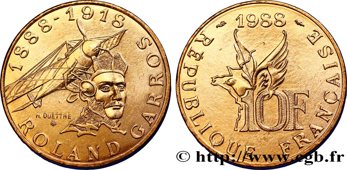 10 francs Roland Garros 1988  F.372/2 MS63 