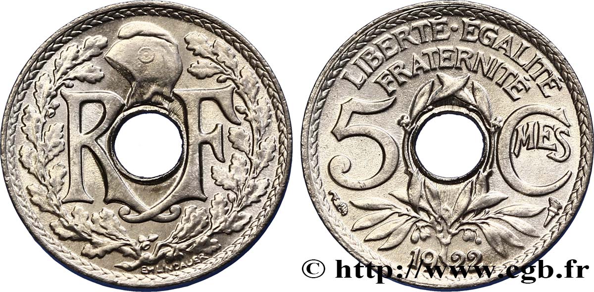 5 centimes Lindauer, petit module 1922 Paris F.122/4 fST64 