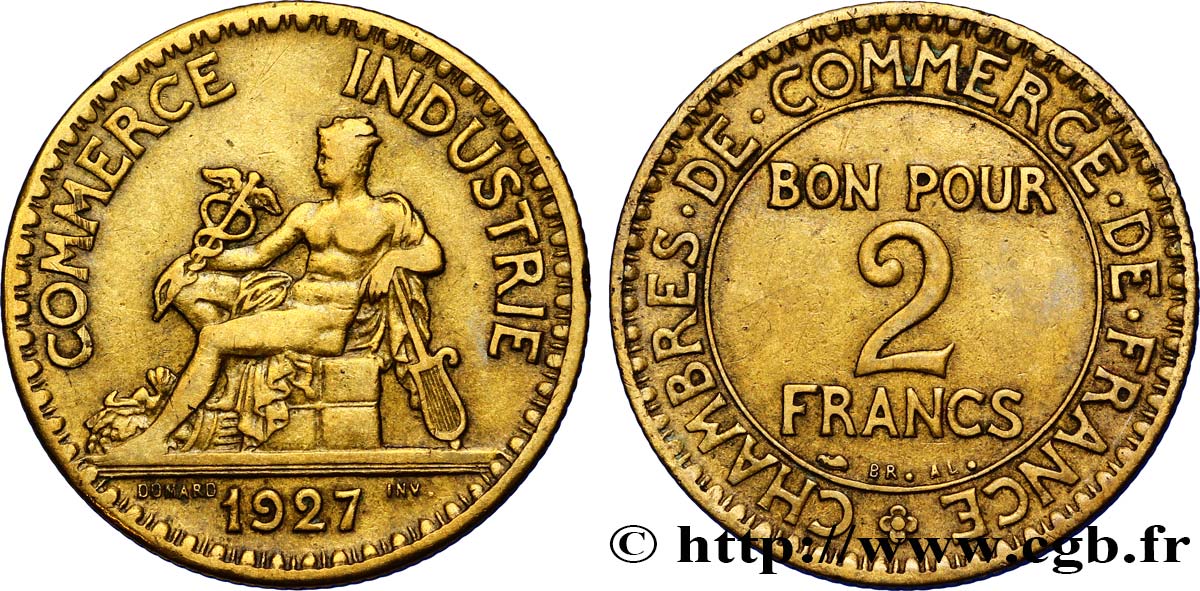 2 francs Chambres de Commerce 1927  F.267/9 TTB40 