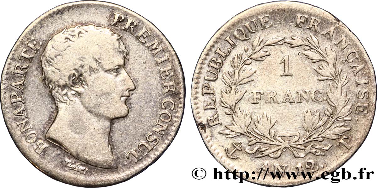 1 franc Bonaparte Premier Consul 1804 Nantes F.200/19 VF28 