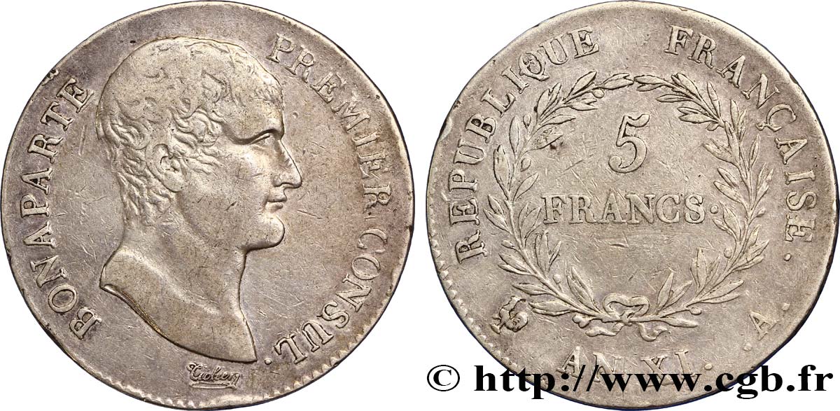 5 francs Bonaparte Premier Consul, sans point 1803 Paris F.301/1 S35 