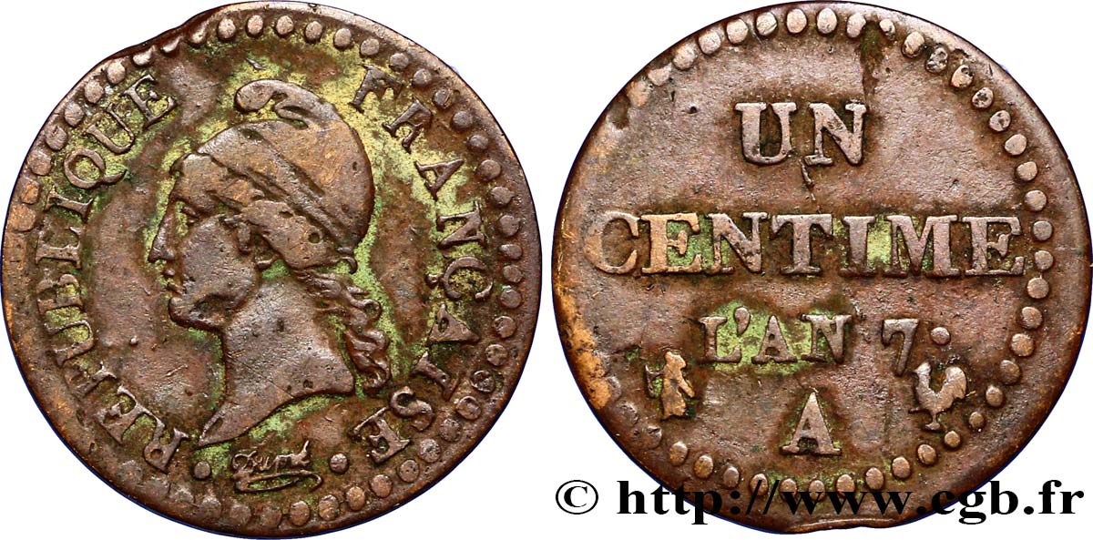 Un centime Dupré, grand 7 1799 Paris F.100/16 TB25 