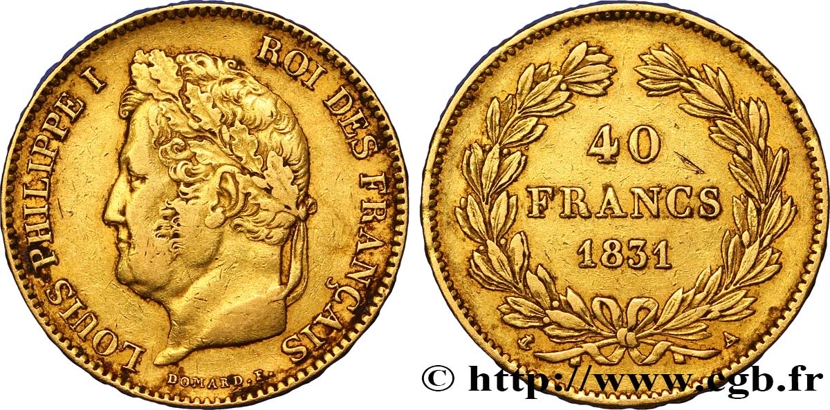 40 francs or Louis-Philippe 1831 Paris F.546/2 TTB42 