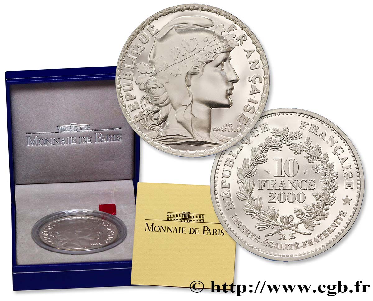 Belle Épreuve 10 Francs - Marianne de la IIIe République 2000 Paris F.1334 1 FDC70 
