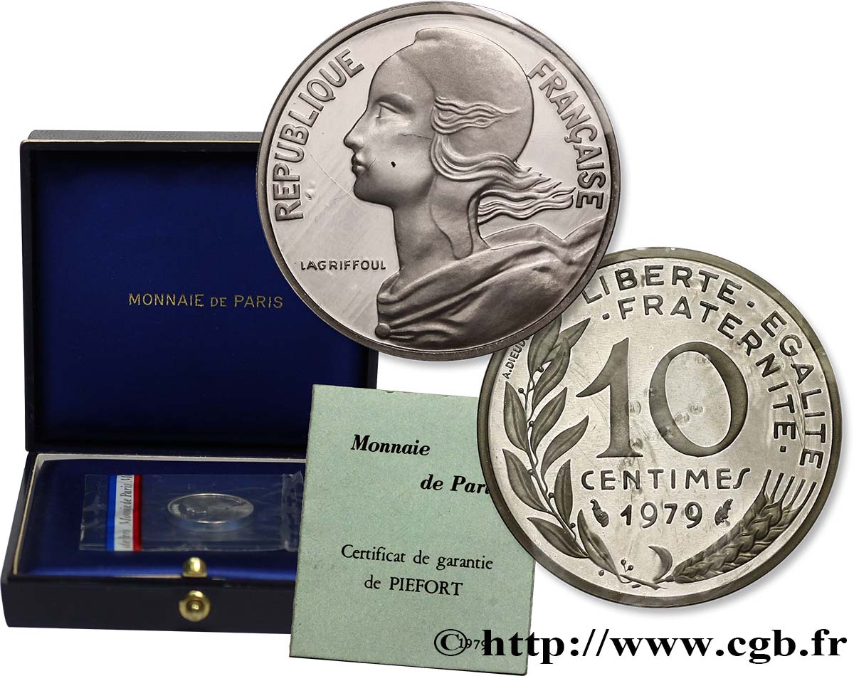 Piéfort argent de 10 centimes Marianne 1979 Pessac F.144/19P MS 