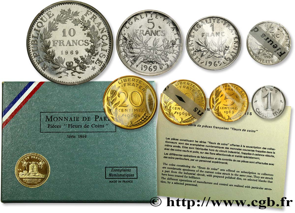 Boîte Fleur de Coins 1969 Paris F.5000 10 FDC70 