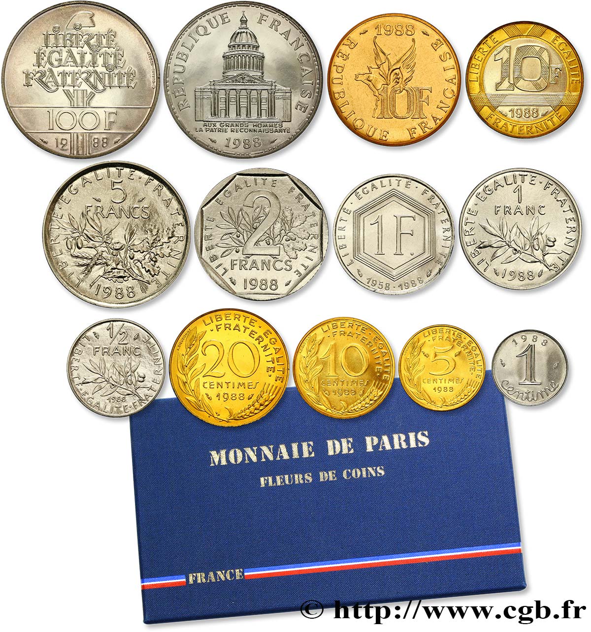 Boîte Fleur de Coins 1988 Paris F.5000 45 FDC70 