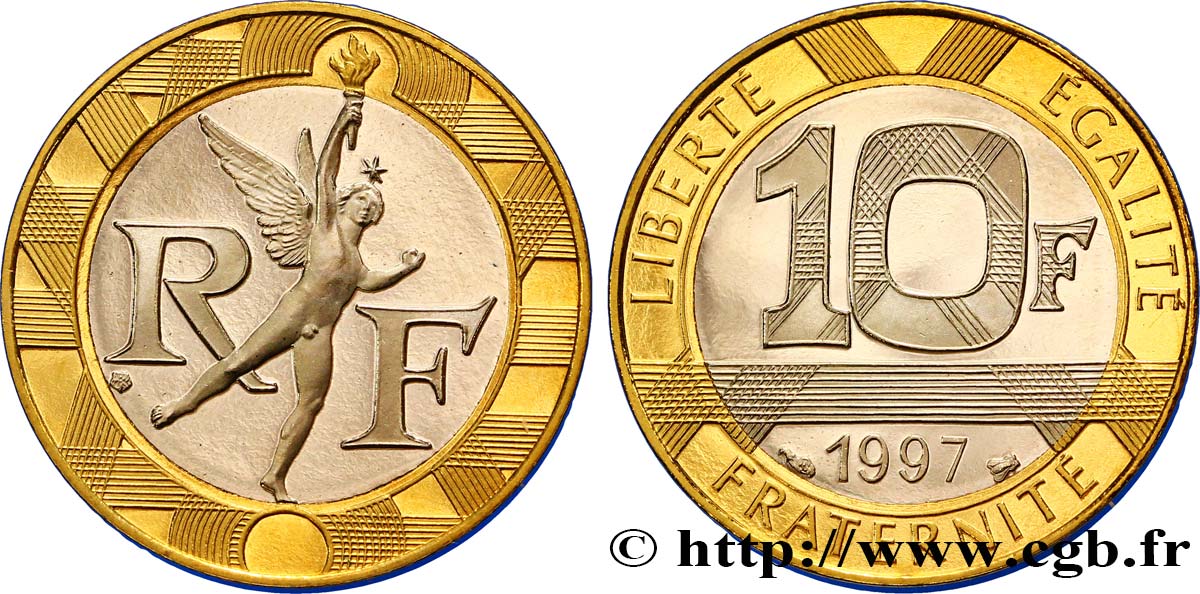 10 francs Génie de la Bastille, BE (Belle Épreuve) 1997 Pessac F.375/14 var. FDC67 