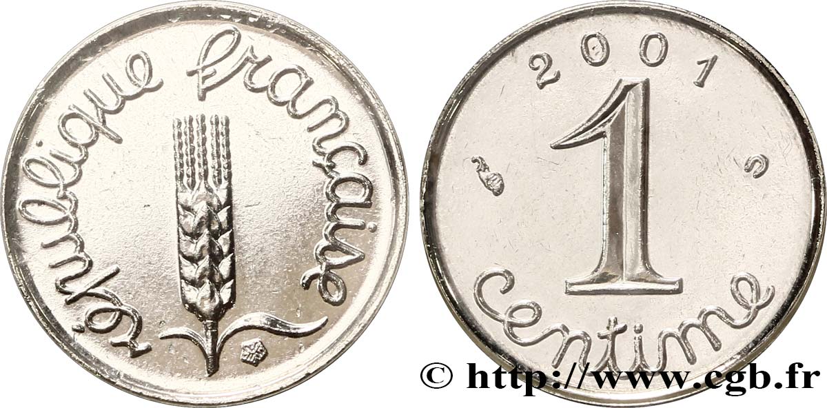 1 centime Épi, BU (Brillant Universel) 2001 Pessac F.106/62 FDC68 