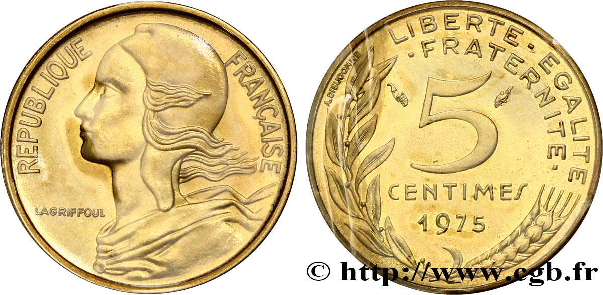 5 centimes Marianne 1975 Pessac F.125/11 MS68 