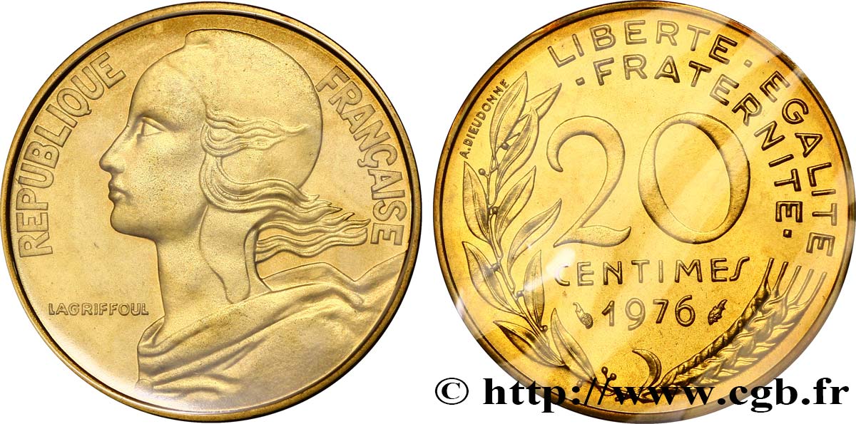 20 centimes Marianne 1976 Pessac F.156/16 MS65 