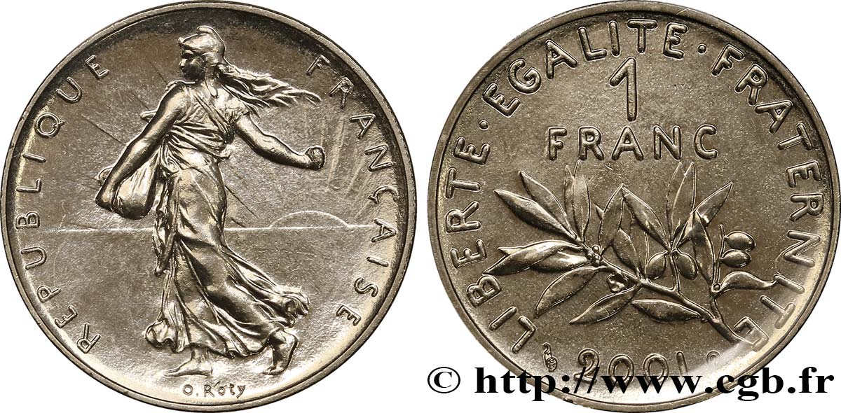 1 franc Semeuse, nickel 2001 Pessac F.226/49 MS68 