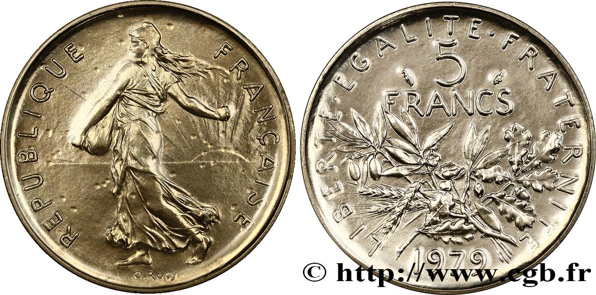 5 francs Semeuse, nickel 1979 Pessac F.341/11 ST65 
