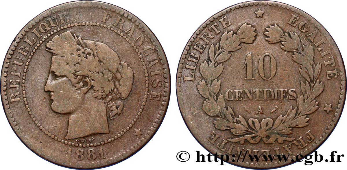 10 centimes Cérès 1881 Paris F.135/25 RC12 
