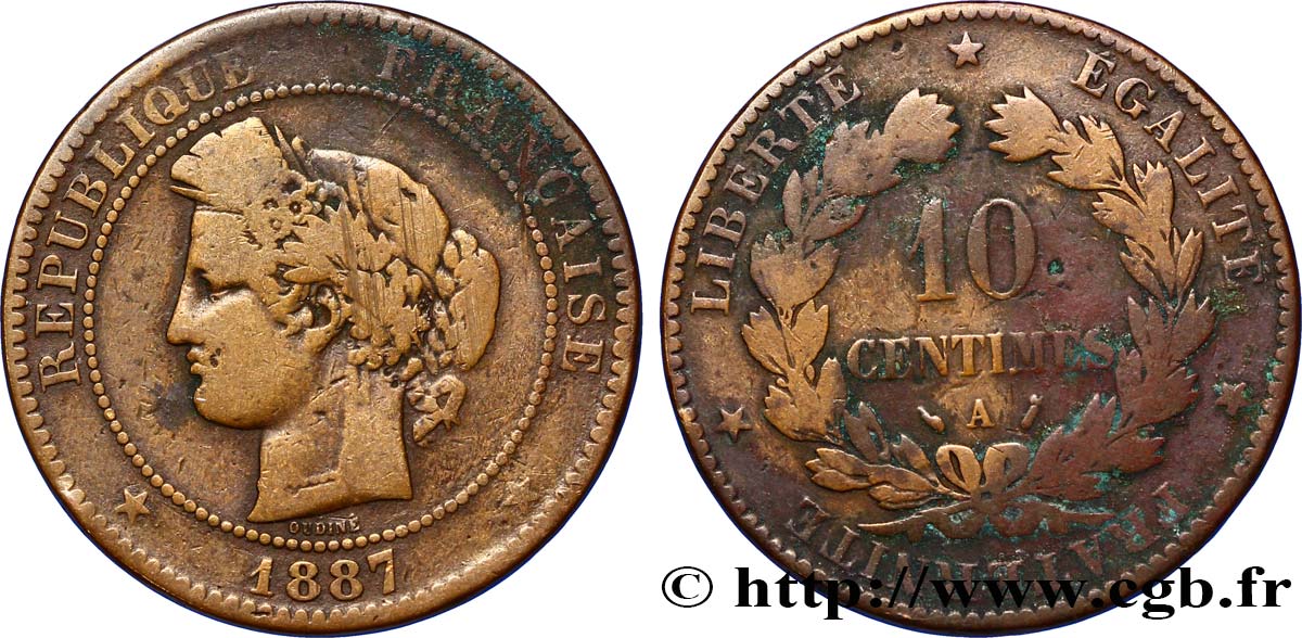 10 centimes Cérès 1887 Paris F.135/31 B12 