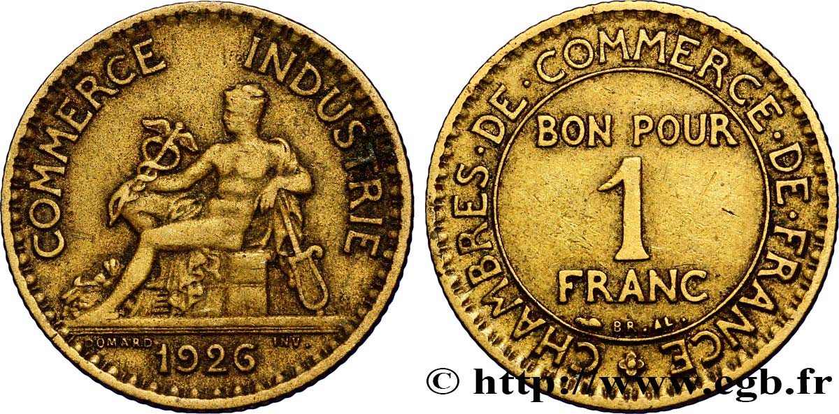 1 franc Chambres de Commerce 1926 Paris F.218/8 SS45 