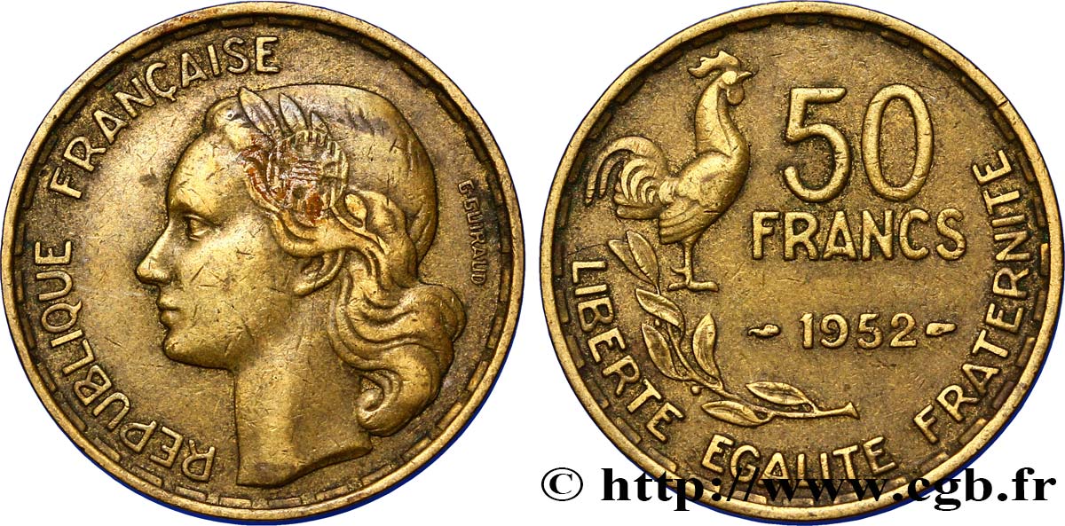 50 francs Guiraud 1952  F.425/8 AU50 