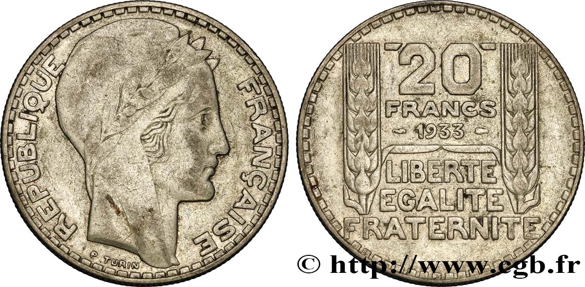 20 francs Turin 1933  F.400/5 XF45 