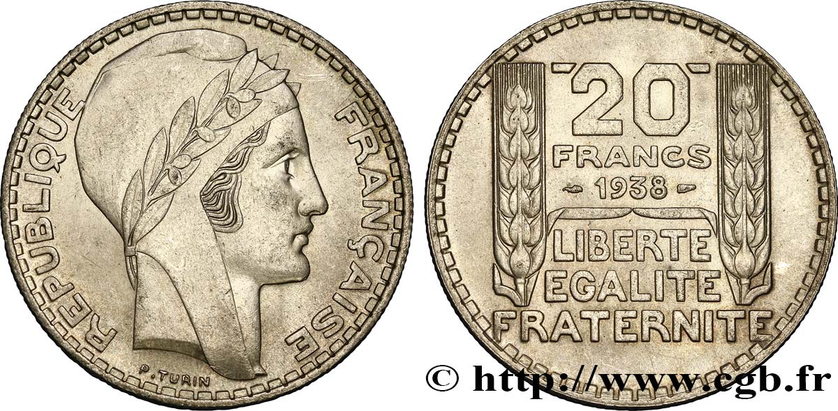 20 francs Turin 1938  F.400/5 SUP58 