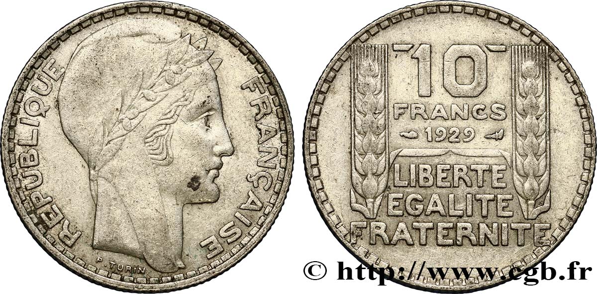 10 francs Turin 1929  F.360/2 XF40 