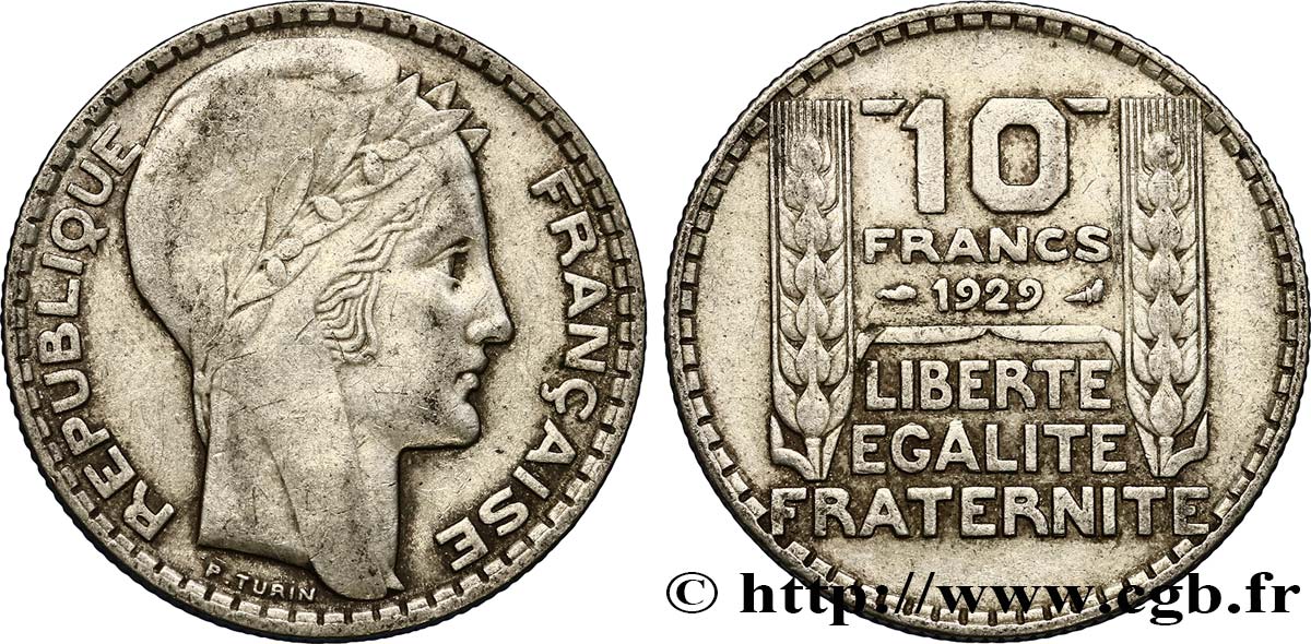 10 francs Turin 1929  F.360/2 TTB40 