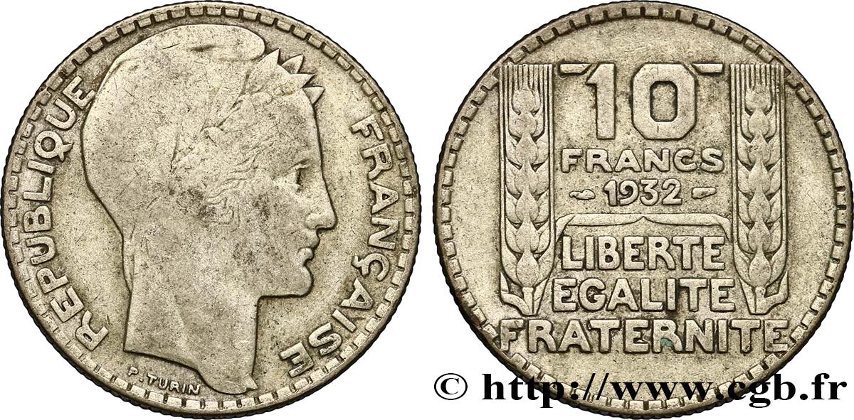 10 francs Turin 1932  F.360/5 TB25 