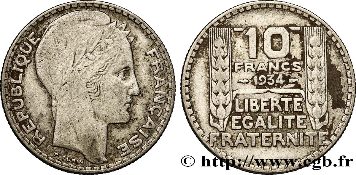 10 francs Turin 1934  F.360/7 TB25 