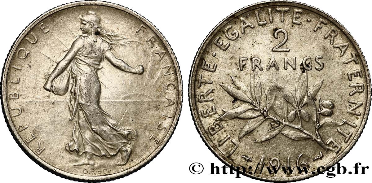 2 francs Semeuse 1916  F.266/18 SUP55 