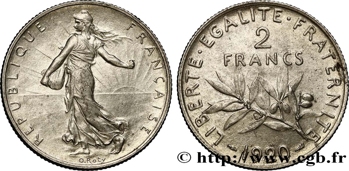 2 francs Semeuse 1920  F.266/22 AU55 