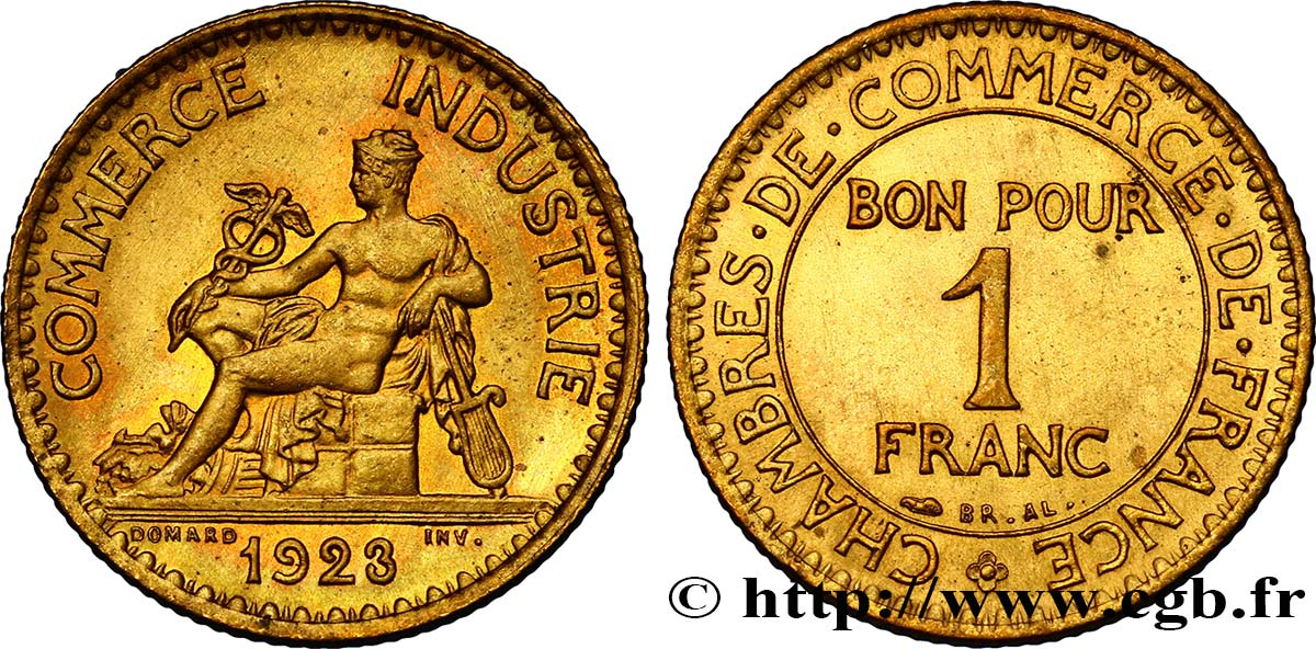 1 franc Chambres de Commerce 1923 Paris F.218/5 SUP60 