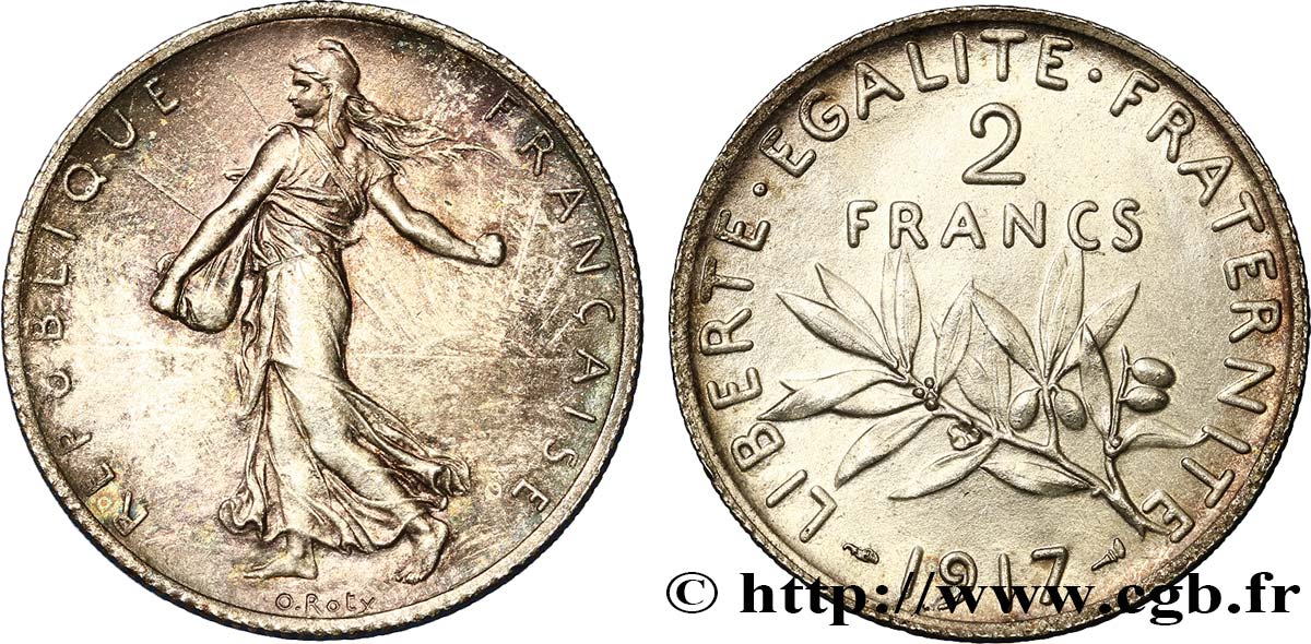 2 francs Semeuse 1917  F.266/19 SPL60 