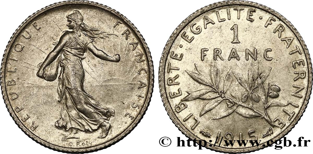 1 franc Semeuse 1915 Paris F.217/21 EBC58 