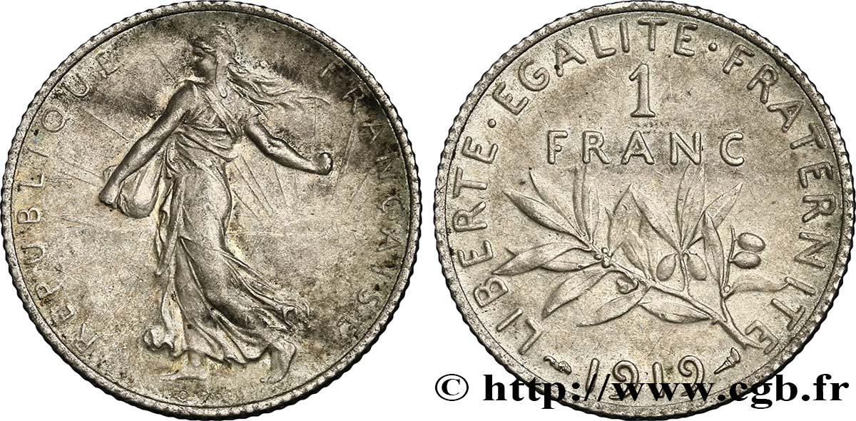 1 franc Semeuse 1919 Paris F.217/25 XF 