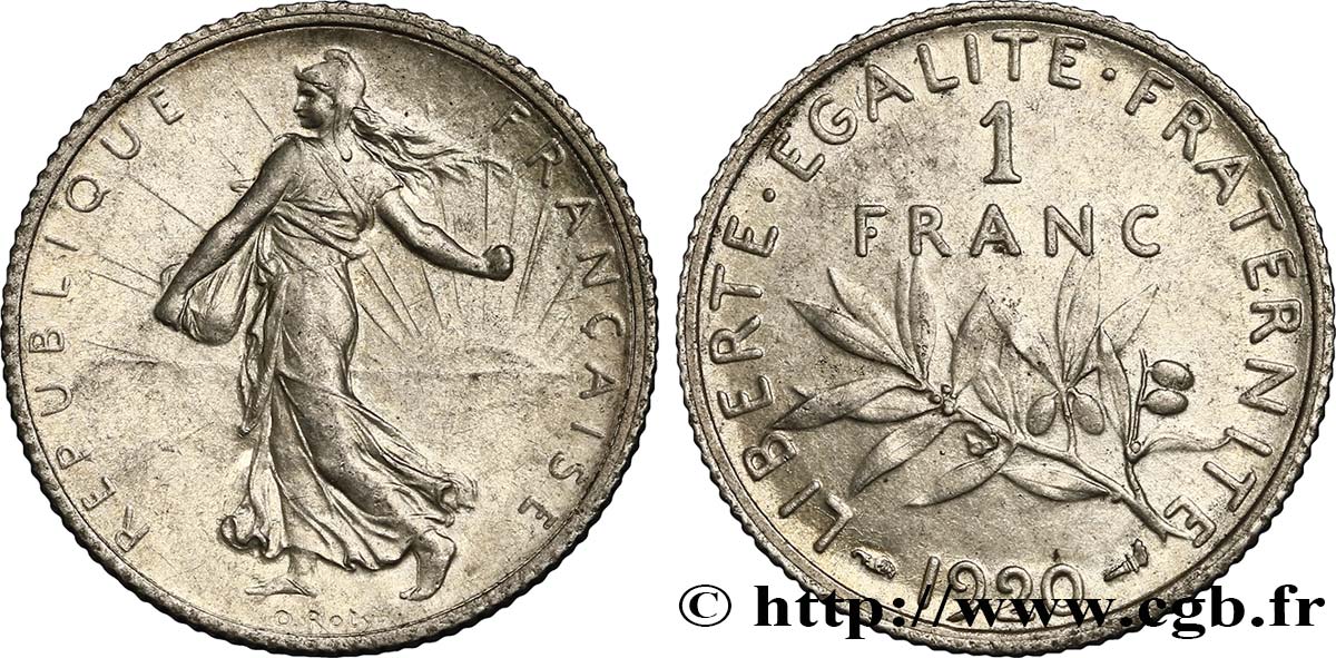 1 franc Semeuse 1920 Paris F.217/26 EBC60 
