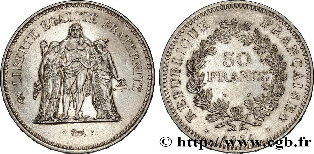 50 francs Hercule 1974  F.427/2 AU55 