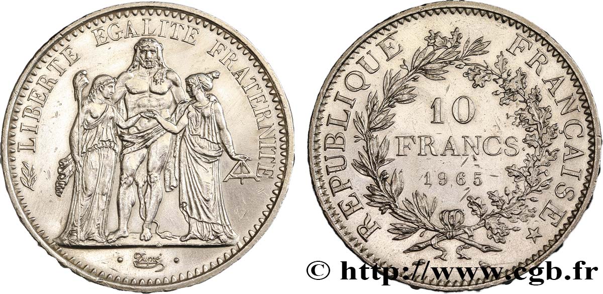 10 francs Hercule 1965  F.364/3 AU55 