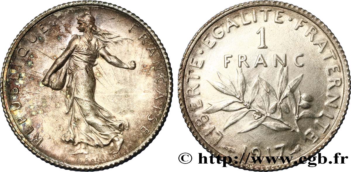 1 franc Semeuse 1917  F.217/23 EBC62 