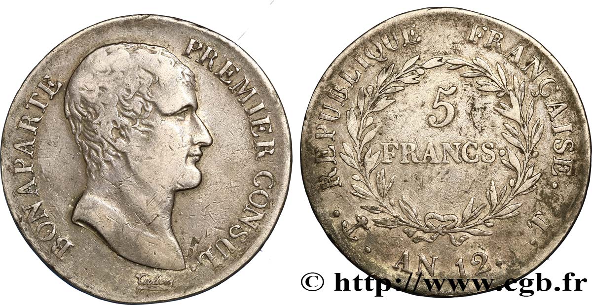 5 francs Bonaparte Premier Consul 1804 Nantes F.301/24 MB35 
