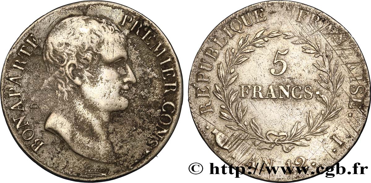 5 francs Bonaparte Premier Consul 1804 Limoges F.301/16 TB 