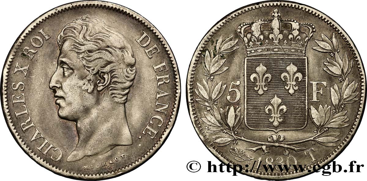 5 francs Charles X, 2e type 1830 Nantes F.311/51 MBC45 