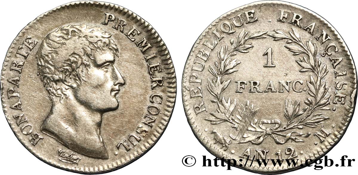 1 franc Bonaparte Premier Consul 1804 Toulouse F.200/16 TTB45 
