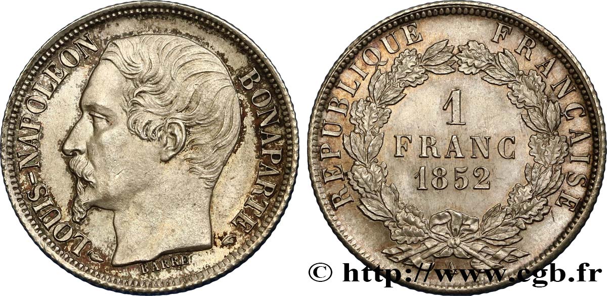 1 franc Louis-Napoléon 1852 Paris F.212/1 fST63 