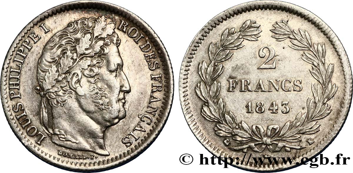 2 francs Louis-Philippe 1843 Bordeaux F.260/95 BB52 