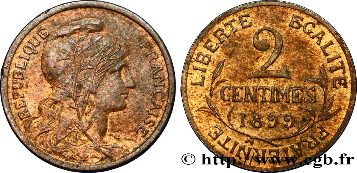 2 centimes Daniel-Dupuis 1899 Paris F.110/3 SPL55 
