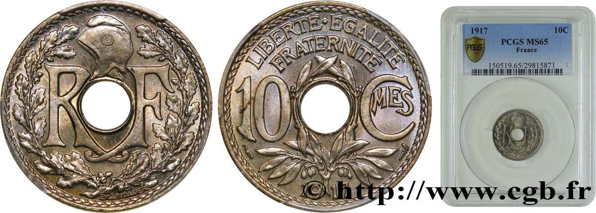 10 centimes Lindauer 1917  F.138/1 MS65 PCGS